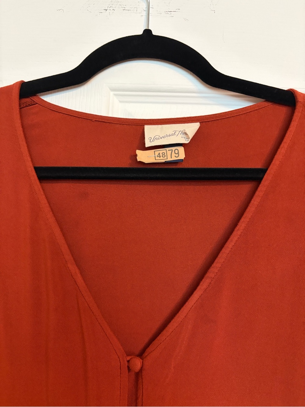 Universal Thread Rust Button-Front Ruffle Shoulder Blouse - Picture 2 of 3